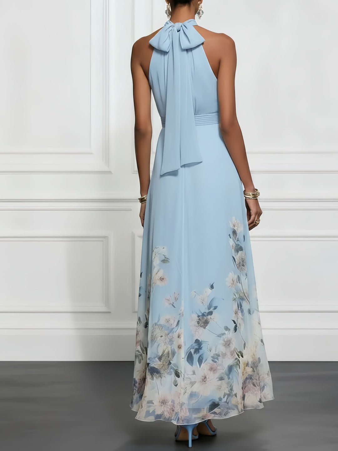 Laila | Floral Halter Maxi Dress